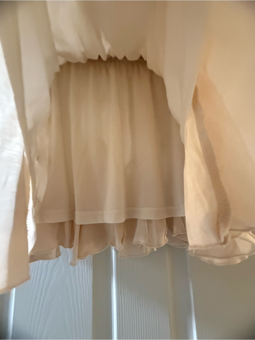 Listicle Cream  Skirt with Fluted Tiers - Picture 3 of 7
